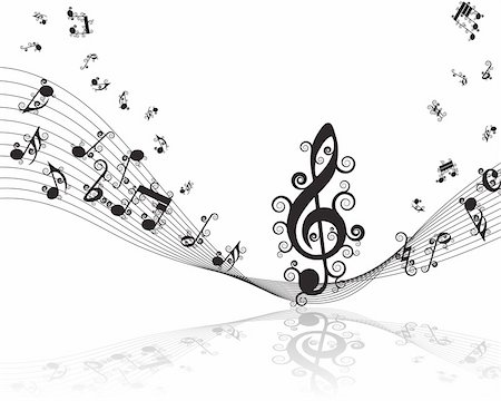 Vector musical notes staff background for design use Stock Photo - Budget Royalty-Free & Subscription, Code: 400-05175436