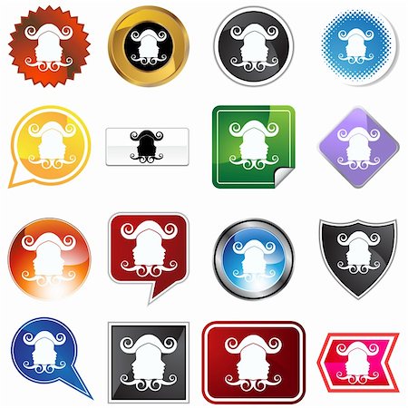 simsearch:400-04646511,k - A set of 16 icon buttons in different shapes and colors - Gemini zodiac symbol. Photographie de stock - Aubaine LD & Abonnement, Code: 400-05175676