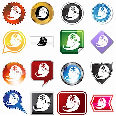 simsearch:400-04646511,k - A set of 16 icon buttons in different shapes and colors - Virgo zodiac symbol. Photographie de stock - Aubaine LD & Abonnement, Code: 400-05175685