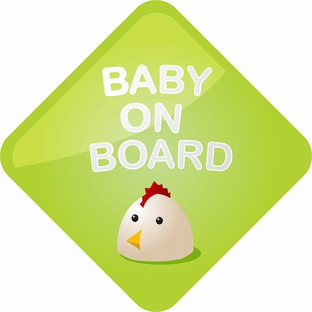 drawing of a diamond - Baby on board sticker with chicken, sign illustration Stock Photo - Budget Royalty-Free & Subscription, Code: 400-05175687