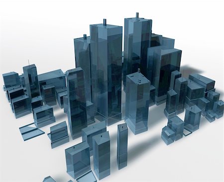 Abstract generic city with modern office buildings illustration Photographie de stock - Aubaine LD & Abonnement, Code: 400-05175698