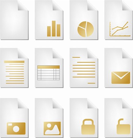 spreadsheet graphics - Document file types icon set clipart illustration Stock Photo - Budget Royalty-Free & Subscription, Code: 400-05175709