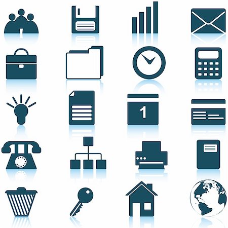 simsearch:400-04650271,k - Business and office set of different vector web icons Stock Photo - Budget Royalty-Free & Subscription, Code: 400-05175795