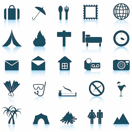 simsearch:400-04650561,k - Travel set of different vector web icons Photographie de stock - Aubaine LD & Abonnement, Code: 400-05175800