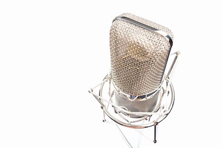 Microphone in vintage style isolated on white Stock Photo - Budget Royalty-Free & Subscription, Code: 400-05176010