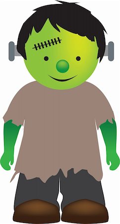 little boy dressed up as a cute frankenstein monster Stock Photo - Budget Royalty-Free & Subscription, Code: 400-05176142