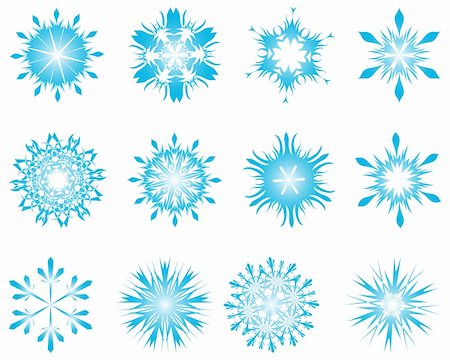 simsearch:400-07213325,k - Biggest collection of vector snowflakes in different shape Fotografie stock - Microstock e Abbonamento, Codice: 400-05176261