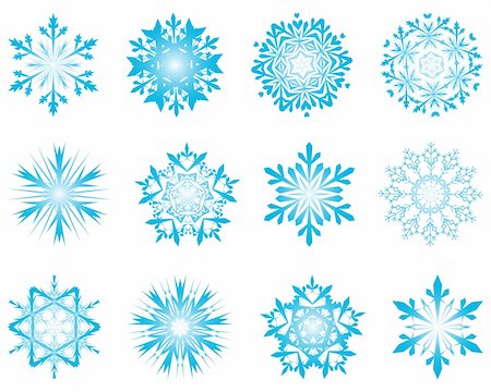 simsearch:400-07213325,k - Biggest collection of vector snowflakes in different shape Fotografie stock - Microstock e Abbonamento, Codice: 400-05176262