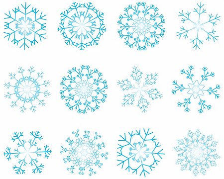 simsearch:400-07213325,k - Biggest collection of vector snowflakes in different shape Fotografie stock - Microstock e Abbonamento, Codice: 400-05176263