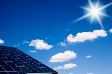 solar panels business - Bright sun over a photovoltaic pannels. Stock Photo - Budget Royalty-Free & Subscription, Code: 400-05176652