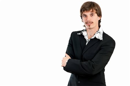 Portrait of stylish young man against white background with copy space Stock Photo - Budget Royalty-Free & Subscription, Code: 400-05176827