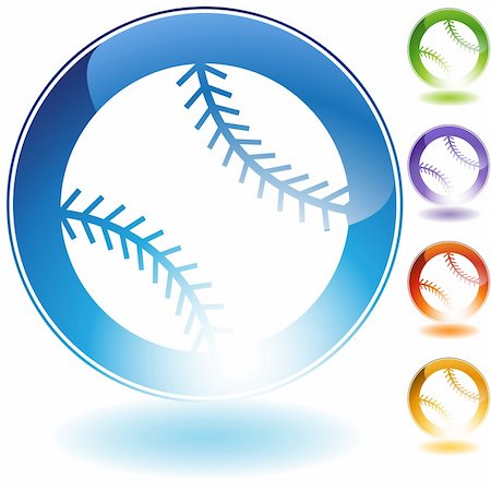 simsearch:400-04646511,k - Baseball icon in multiple colors. Photographie de stock - Aubaine LD & Abonnement, Code: 400-05176955
