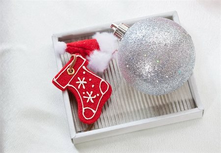 simsearch:400-05177023,k - Holiday series: Christmas ball and boot decoration Stock Photo - Budget Royalty-Free & Subscription, Code: 400-05177023