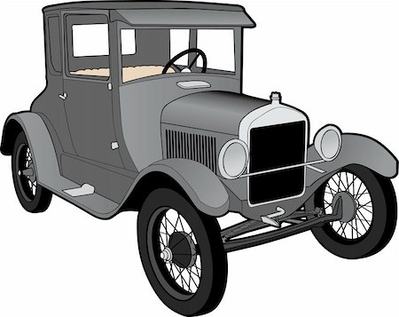 Illustration of a vintage automobile Foto de stock - Super Valor sin royalties y Suscripción, Código: 400-05177264