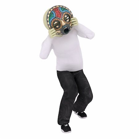 dress for indian dance - Man dance with indian mask Stock Photo - Budget Royalty-Free & Subscription, Code: 400-05177443