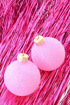simsearch:400-05177572,k - Christmas balls among silver glittering decoration Stock Photo - Budget Royalty-Free & Subscription, Code: 400-05177564