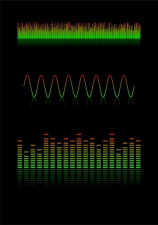 simsearch:400-05298041,k - Set of 3 different sound waves. Available in jpeg and eps8 formats. Foto de stock - Super Valor sin royalties y Suscripción, Código: 400-05177582