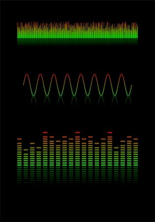 simsearch:400-05704499,k - Set of 3 different sound waves. Available in jpeg and eps8 formats. Stock Photo - Budget Royalty-Free & Subscription, Code: 400-05177582