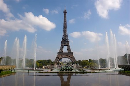 fontaine du trocadéro - View of Eiffel tower from Trocadero. Paris, France Photographie de stock - Aubaine LD & Abonnement, Code: 400-05177608