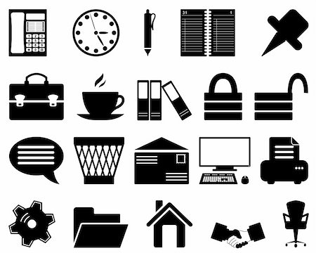 simsearch:400-06454080,k - Business and office set of different vector web icons Stock Photo - Budget Royalty-Free & Subscription, Code: 400-05177768