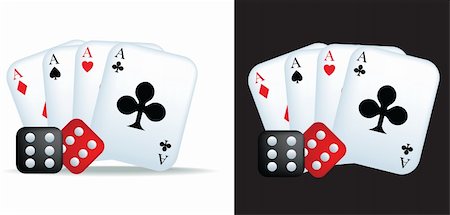 symbols dice - simple icon style illustration of aces and dice Stock Photo - Budget Royalty-Free & Subscription, Code: 400-05178034