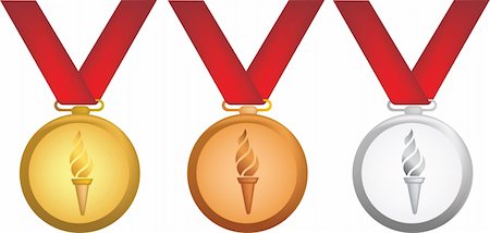 simple icon style illustration of olympic medals Stock Photo - Budget Royalty-Free & Subscription, Code: 400-05178043