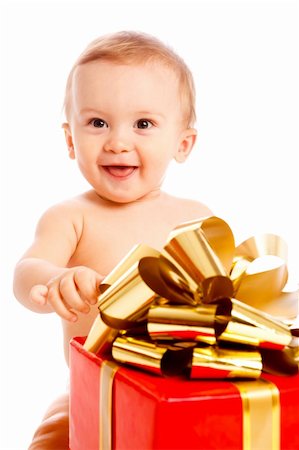 Little boy with Xmas present Stock Photo - Budget Royalty-Free & Subscription, Code: 400-05178629