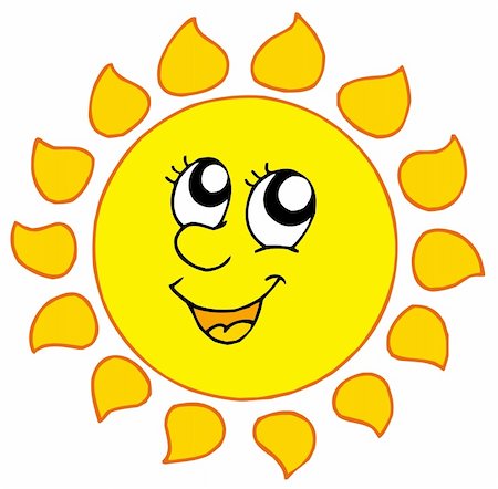Cartoon smiling Sun - vector illustration. Stock Photo - Budget Royalty-Free & Subscription, Code: 400-05178673