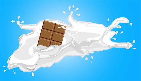 illustration of milk with chocolate Stock Photo - Budget Royalty-Free & Subscription, Code: 400-05178722