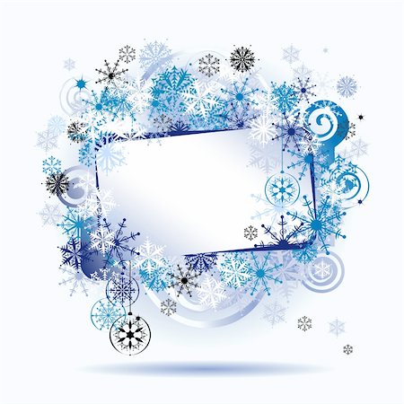 Christmas frame, snowflakes. Place for your text here. Stock Photo - Budget Royalty-Free & Subscription, Code: 400-05178814