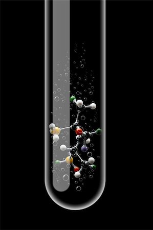 simsearch:400-04339623,k - Illustration of a glass test tube with molecules inside it Stockbilder - Microstock & Abonnement, Bildnummer: 400-05178949