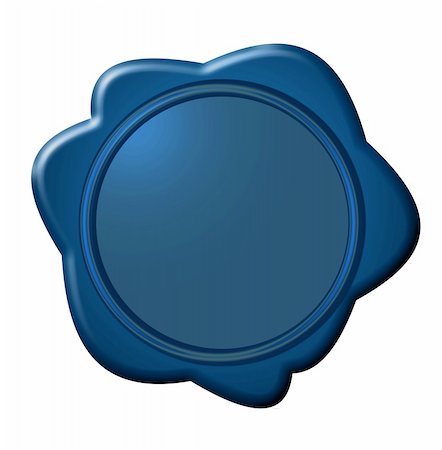 illustration of a blue wax seal Stockbilder - Microstock & Abonnement, Bildnummer: 400-05179347
