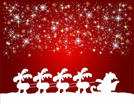 illustration of a christmas background with santa claus Stockbilder - Microstock & Abonnement, Bildnummer: 400-05179386