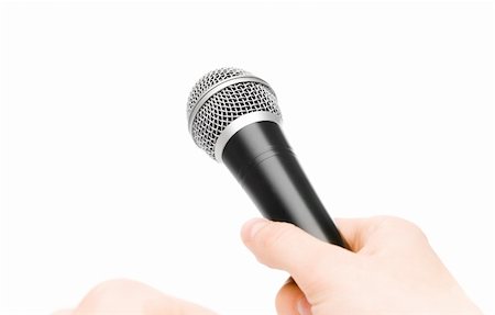 Microphone isolated on white Stock Photo - Budget Royalty-Free & Subscription, Code: 400-05179484