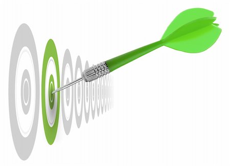 successful dart reaching the green goal, symbol a success or a business challenge, the image is isolated on a white background - illustration Stock Photo - Budget Royalty-Free & Subscription, Code: 400-05179552