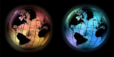 danielboom (artist) - vector illustration off noble glowing world globe in the dark Stockbilder - Microstock & Abonnement, Bildnummer: 400-05179688