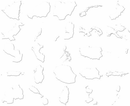 Nicaragua-Saint Vincent and The Grenadines 3D White Maps isolated in white Foto de stock - Super Valor sin royalties y Suscripción, Código: 400-05179751