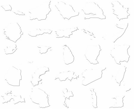 solomon - Samoa-Trinidad and Tobago 3D White Maps isolated in white Foto de stock - Super Valor sin royalties y Suscripción, Código: 400-05179752