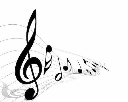 flowing musical notes illustration - Vector musical notes staff background for design use Stock Photo - Budget Royalty-Free & Subscription, Code: 400-05179962