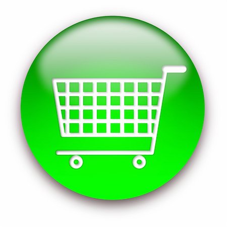 simsearch:400-04671421,k - Shopping cart round glossy button isolated over white background Stock Photo - Budget Royalty-Free & Subscription, Code: 400-05170063