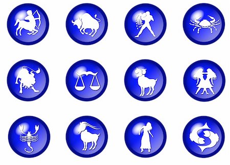 illustration of 12 blue zodiac web buttons Stockbilder - Microstock & Abonnement, Bildnummer: 400-05170185