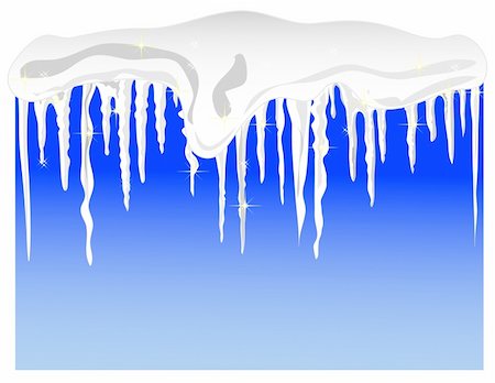 a winter background with snow and icicles Stockbilder - Microstock & Abonnement, Bildnummer: 400-05170181