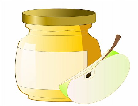 Honey jar with apple Stock Photo - Budget Royalty-Free & Subscription, Code: 400-05170207