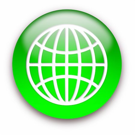 Glossy globe sign button isolated over white background Foto de stock - Royalty-Free Super Valor e Assinatura, Número: 400-05170399