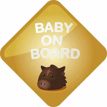 drawing of a diamond - Baby on board sticker with horse, sign illustration Stock Photo - Budget Royalty-Free & Subscription, Code: 400-05170723