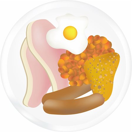 illustration of a typical full english breakfast Stock Photo - Budget Royalty-Free & Subscription, Code: 400-05170748