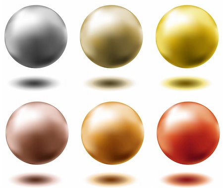 stealing pearl - set of all metal balls of gold silver brass copper platinum Stock Photo - Budget Royalty-Free & Subscription, Code: 400-05170837