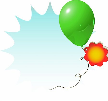 danielboom (artist) - vector illustration for celebration or advertisement with green balloon and flower card Stockbilder - Microstock & Abonnement, Bildnummer: 400-05170832