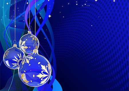 simsearch:400-09090314,k - Vector illustration of blue Holiday card with christmas balls on the abstract lines background Foto de stock - Super Valor sin royalties y Suscripción, Código: 400-05170891