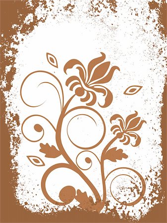 simsearch:400-04079769,k - vector illustration of brown flowers on a n abstract grunge background Stock Photo - Budget Royalty-Free & Subscription, Code: 400-05171045